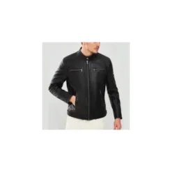 Chest-Pocket Urban Leather Jacket