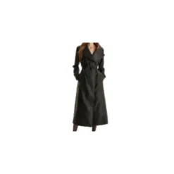 Elegant Belted Leather Trench