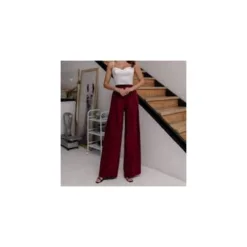 High-Waist Pantsuit in Burgundy
