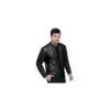 Slim-Fit Zip-Up Leather Coat
