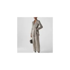 Soft Grey Linen Blazer Set