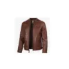 Tailored Fit Brown Biker Jacket