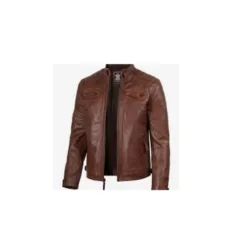 Tailored Fit Brown Biker Jacket
